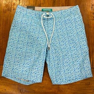 Bonobos Men's Swim Short Size 30 X 9 Blue Novelty Umbrella Print Board Surf